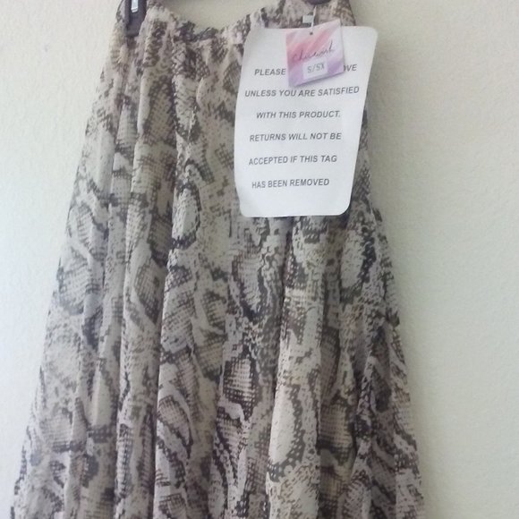 ChicWish Snake Printed Asymmetric Chiffon Maxi Skirt - Picture 4 of 7